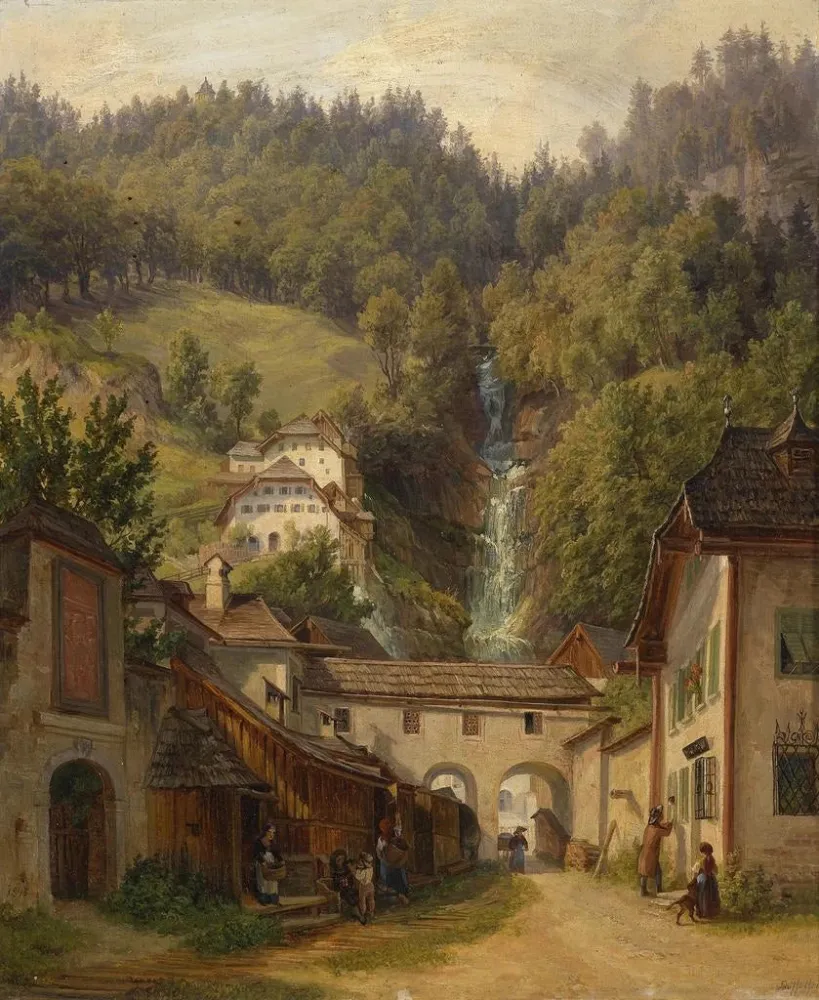 Maalaus Motif de Hallstatt - Anton Schiffer | Taidetuloste