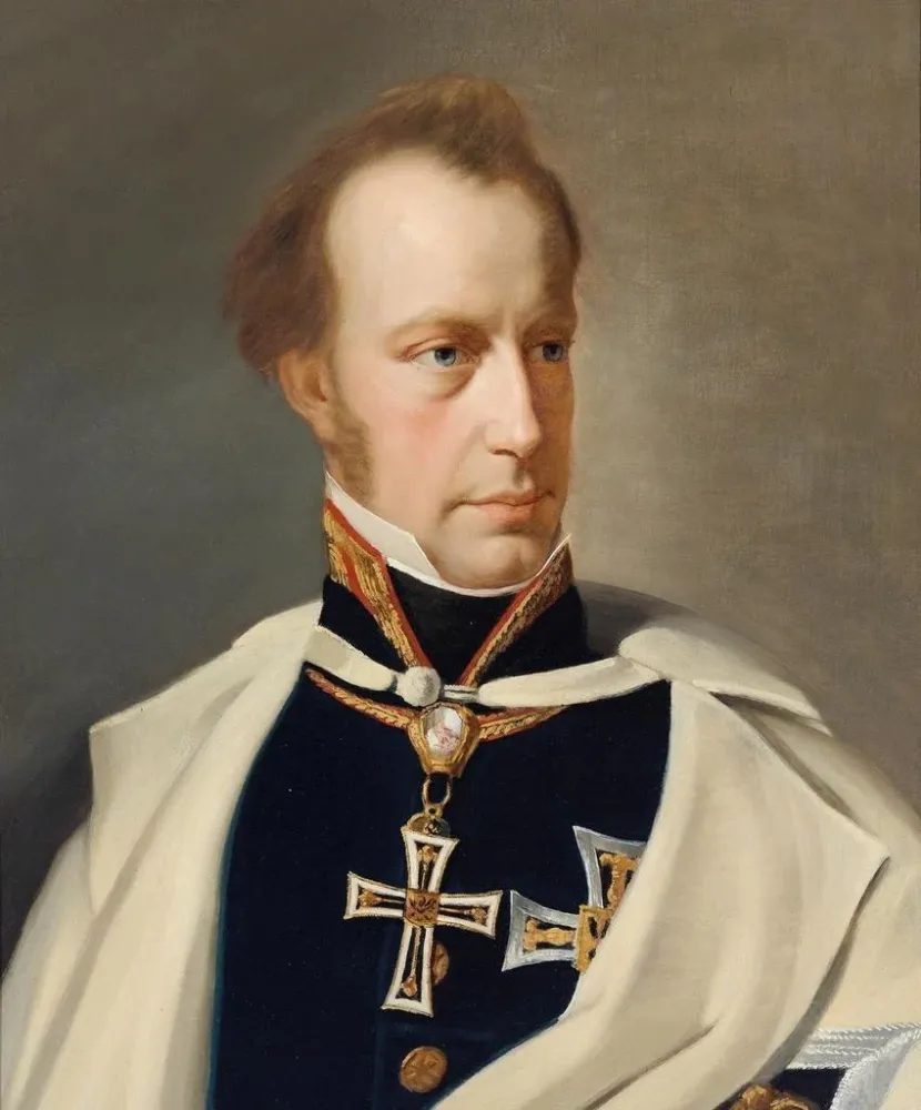 Maalaus Muotokuva arkkiherttua Anton Victorin univormussa, jossa on Teutonisen ritarikunnan suurmestarin risti - Anton Ein...