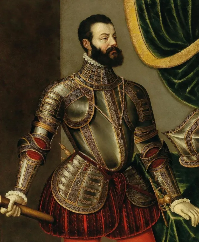 Maalaus Muotokuva komentaja Alfonso d'Avalos Marchese del Vasto - Agostino Galeazzi | Taidetuloste