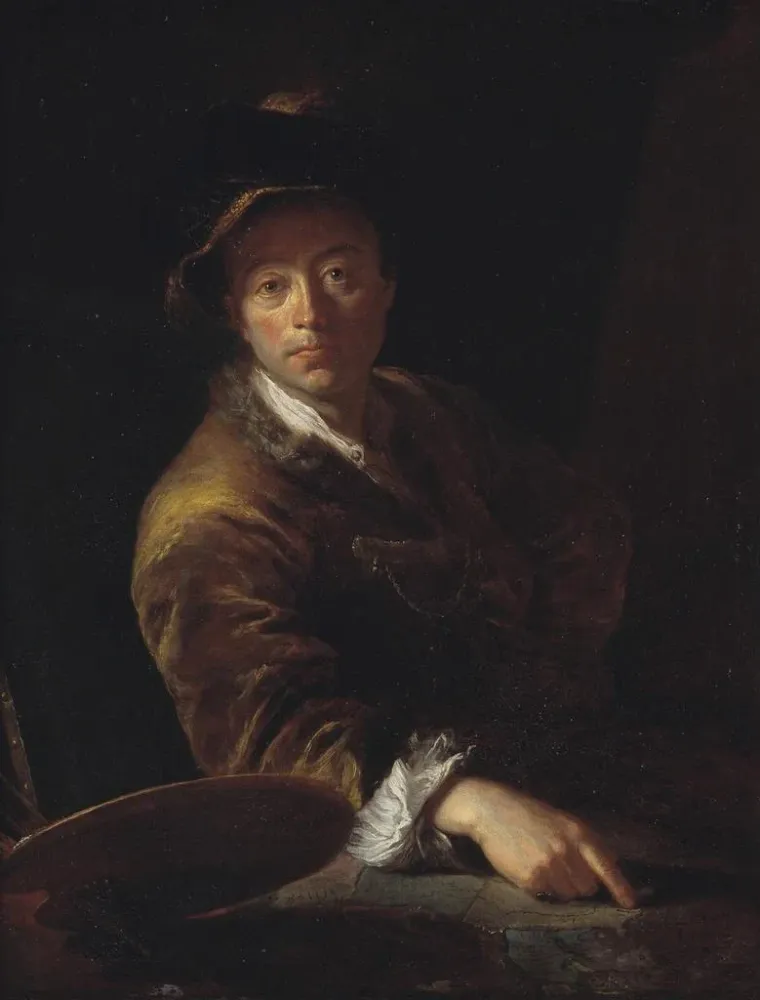 Maalaus Muotokuva maalauksesta todennäköisesti C. L. Agricola 1667-1719 - Antoine Pesne | Taidetuloste