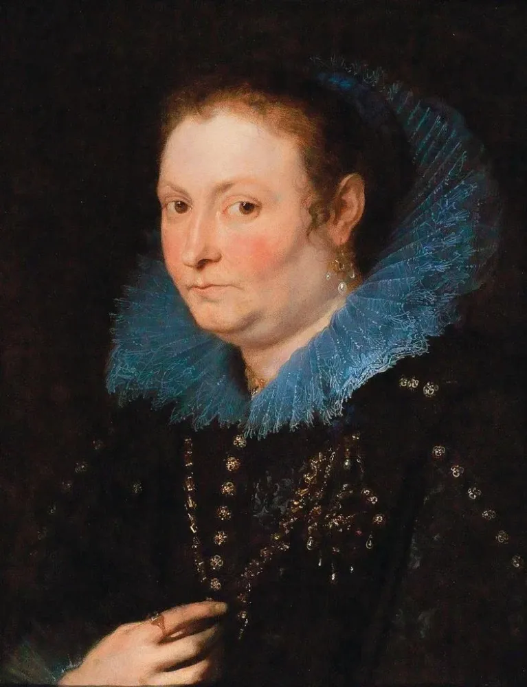Maalaus Muotokuva naisesta puolivälissä, jota pidetään genovalaisena aatelisena - Antoine van Dyck | Taidetuloste
