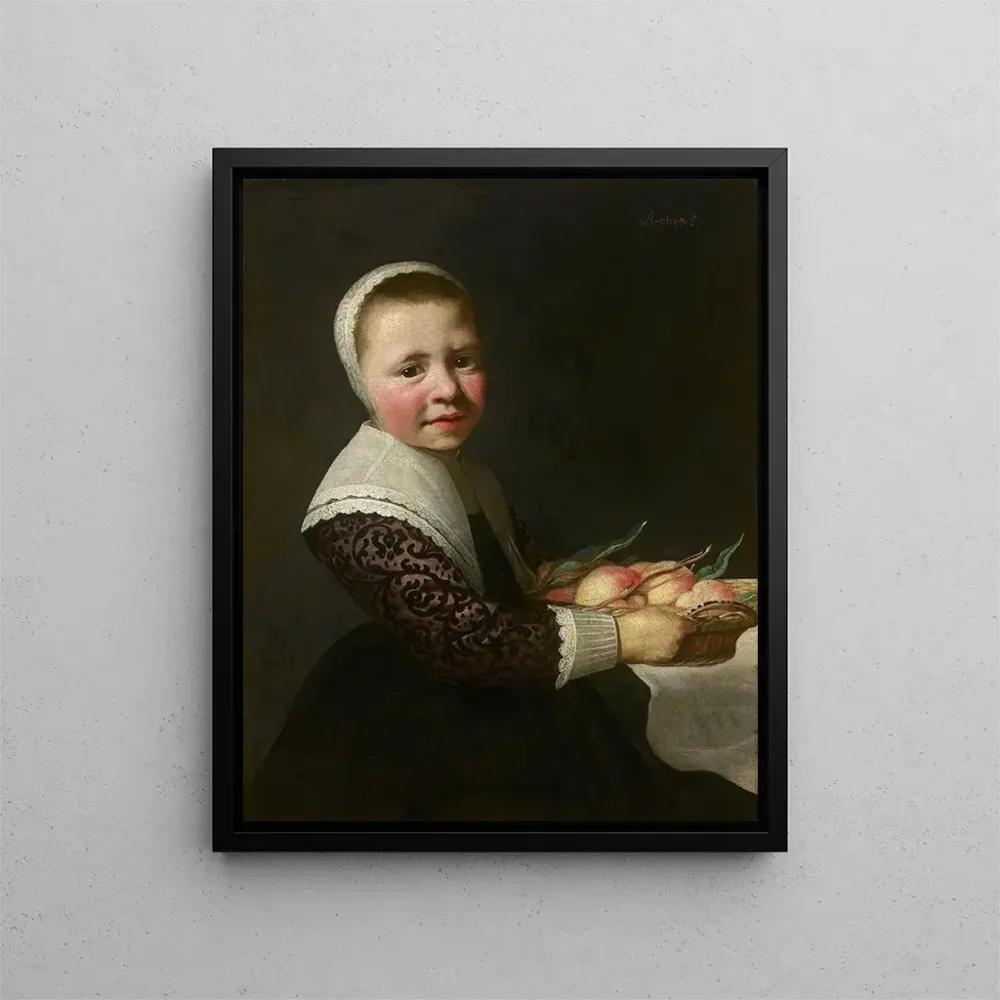 Maalaus Muotokuva persikoita syövän tytön - Aelbert Cuyp | Taidetuloste
