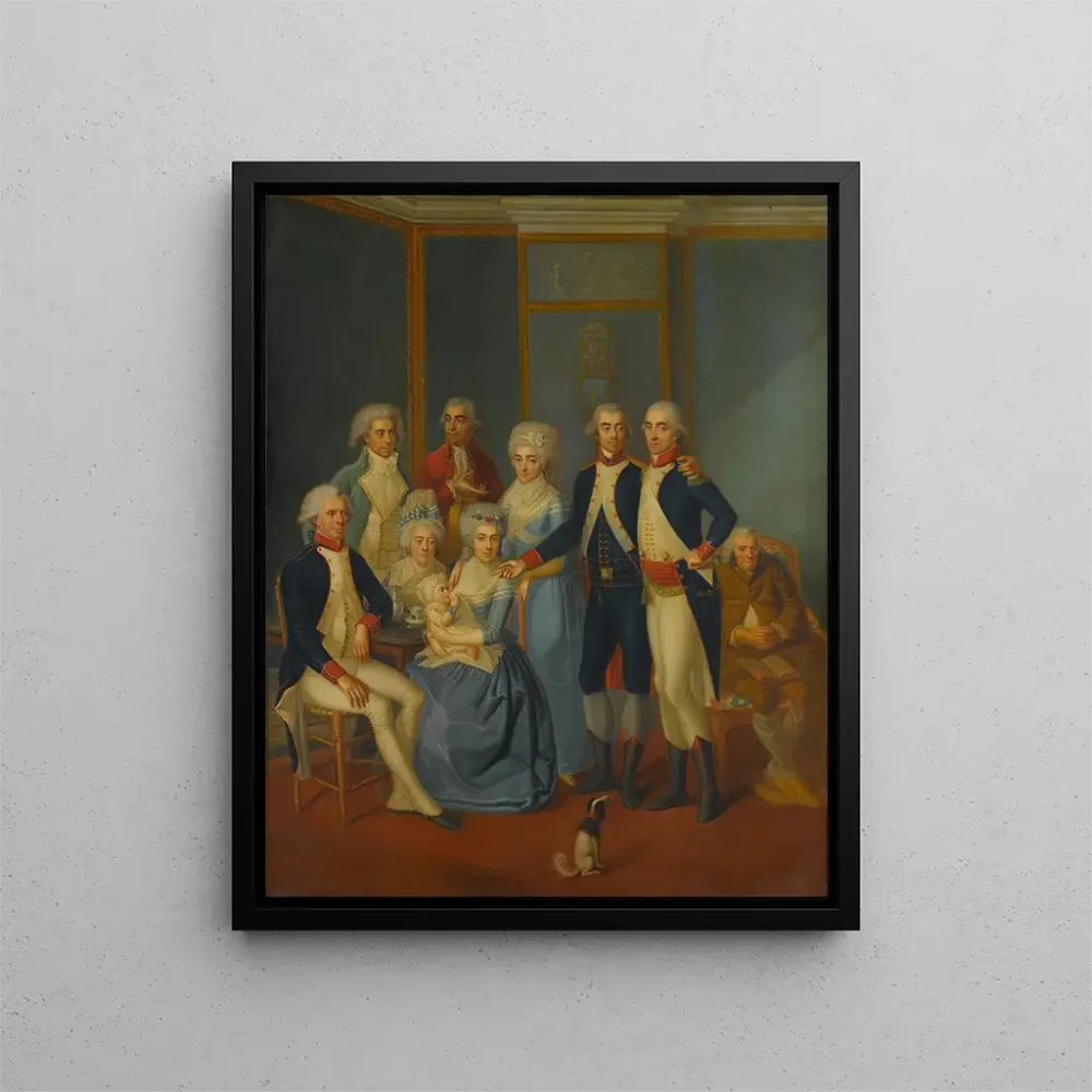 Maalaus Muotokuva sotilasperheestä - Anonyymi | Taidetuloste