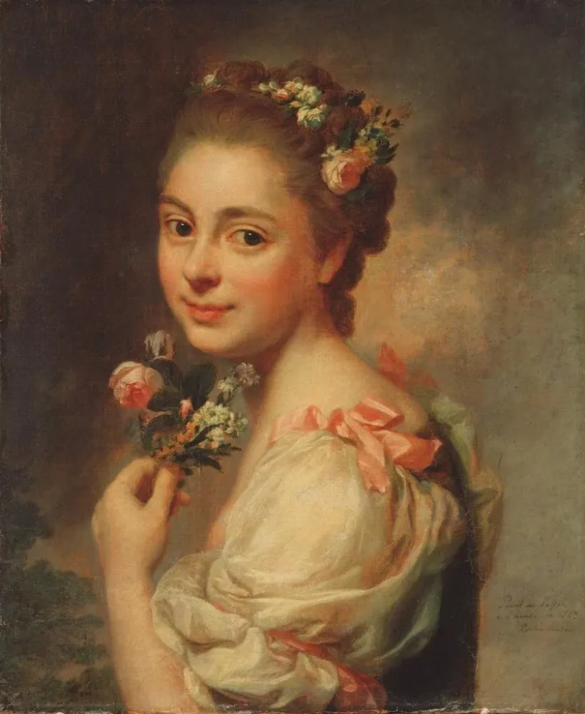 Maalaus Muotokuva taiteilijan Marie Suzanne née Giroustin - Alexander Roslin | Taidetuloste