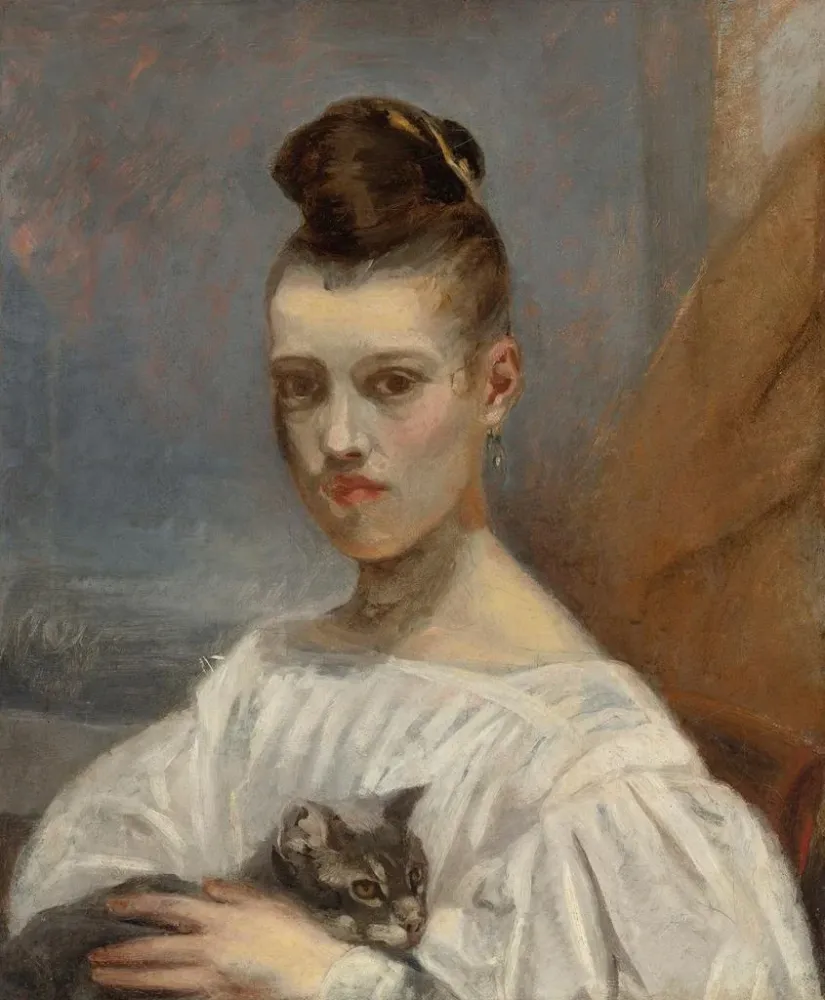 Maalaus Muotokuva taiteilijan tyttären, Clara - Antoine-Louis Barye | Taidetuloste