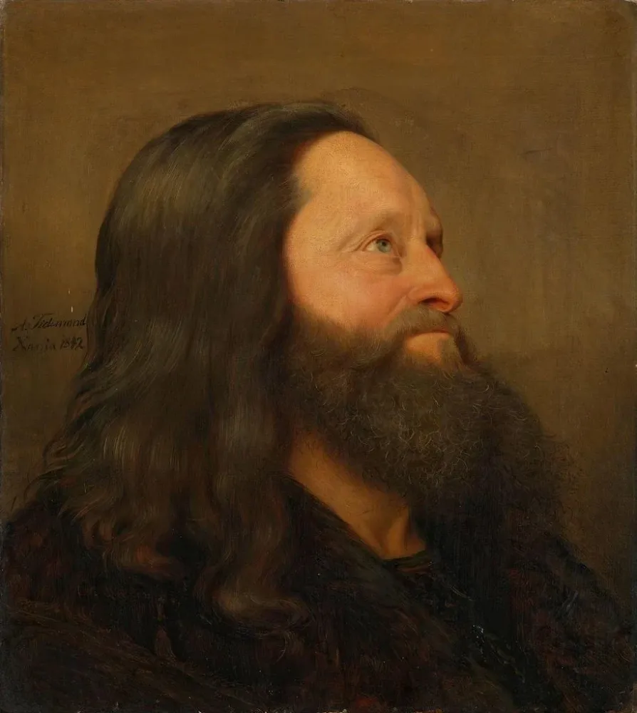 Maalaus Muotokuva-Studie vanhuksesta - Adolph Tidemand | Taidetuloste