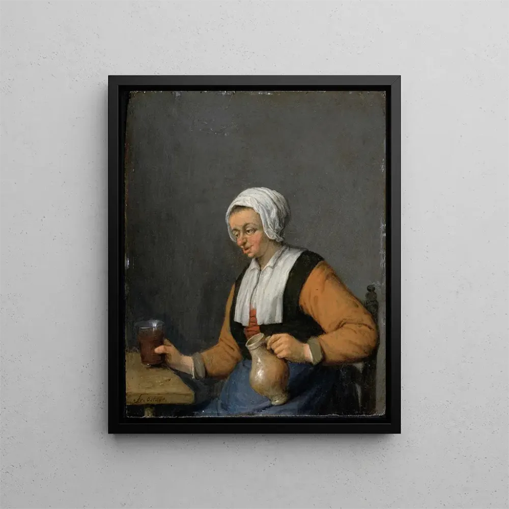 Maalaus Nainen olutkannun kanssa - Adriaen van Ostade | Taidetuloste
