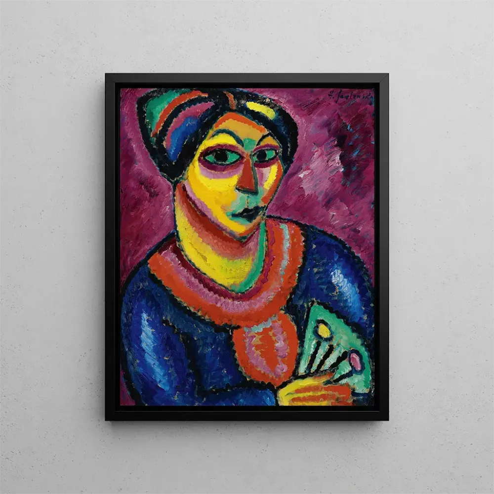 Maalaus Nainen vihreän viuhkan kanssa - Alexej von Jawlensky | Taidetuloste