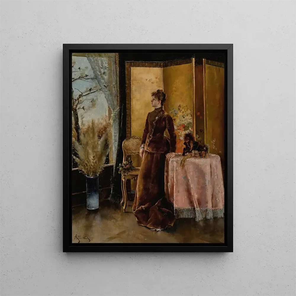 Maalaus La Neige - Alfred Stevens | Taidetuloste