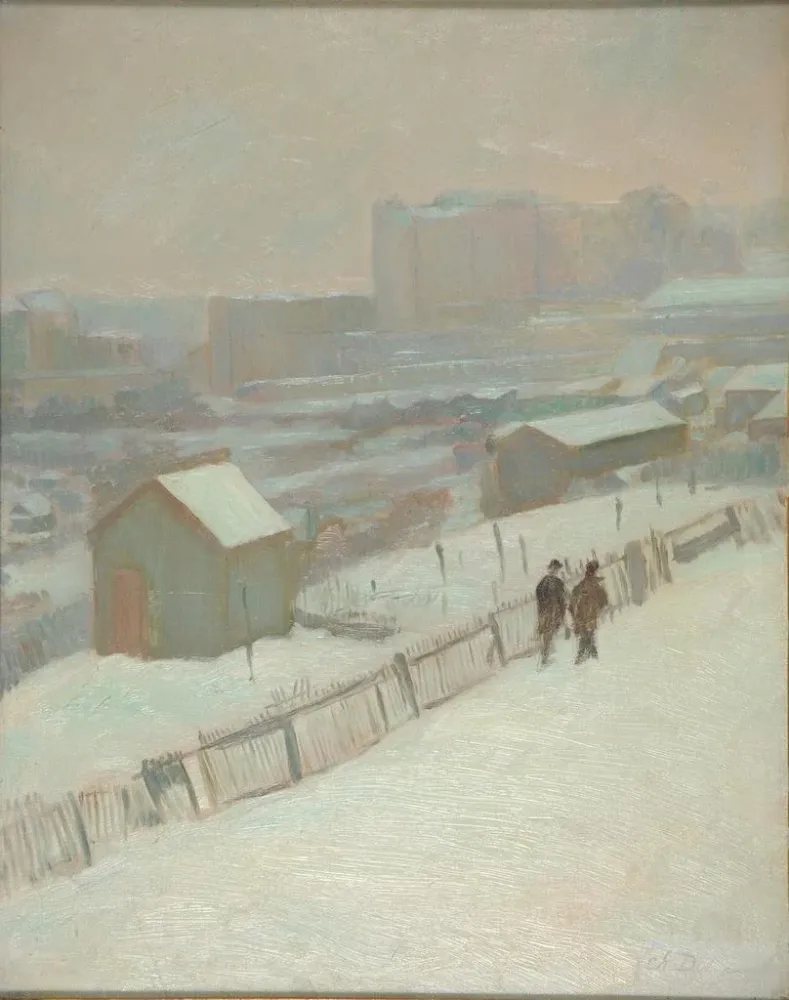 Maalaus La Neige à Montmartre - Charles Marie Dulac | Taidetuloste