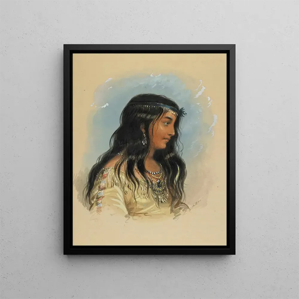 Maalaus Nuori nainen T Heads Plates - Alfred Jacob Miller | Taidetuloste
