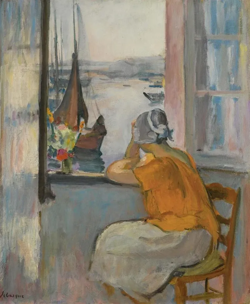Maalaus Nuori nainen ikkunan edessä - Henri Lebasque | Taidetuloste
