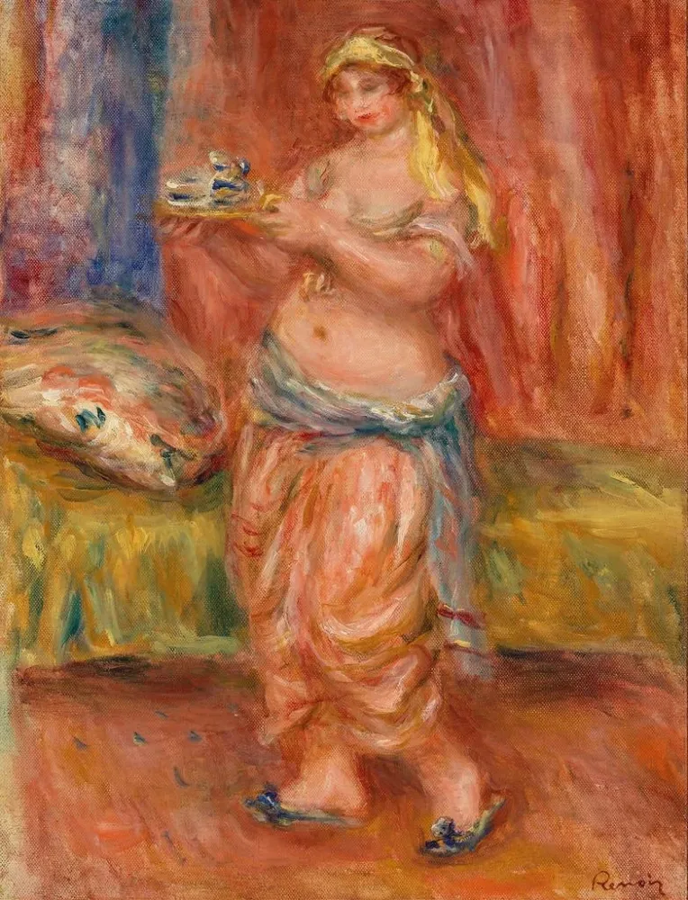 Maalaus Odalisque avec service à thé - Pierre - Auguste Renoir | Taidetuloste