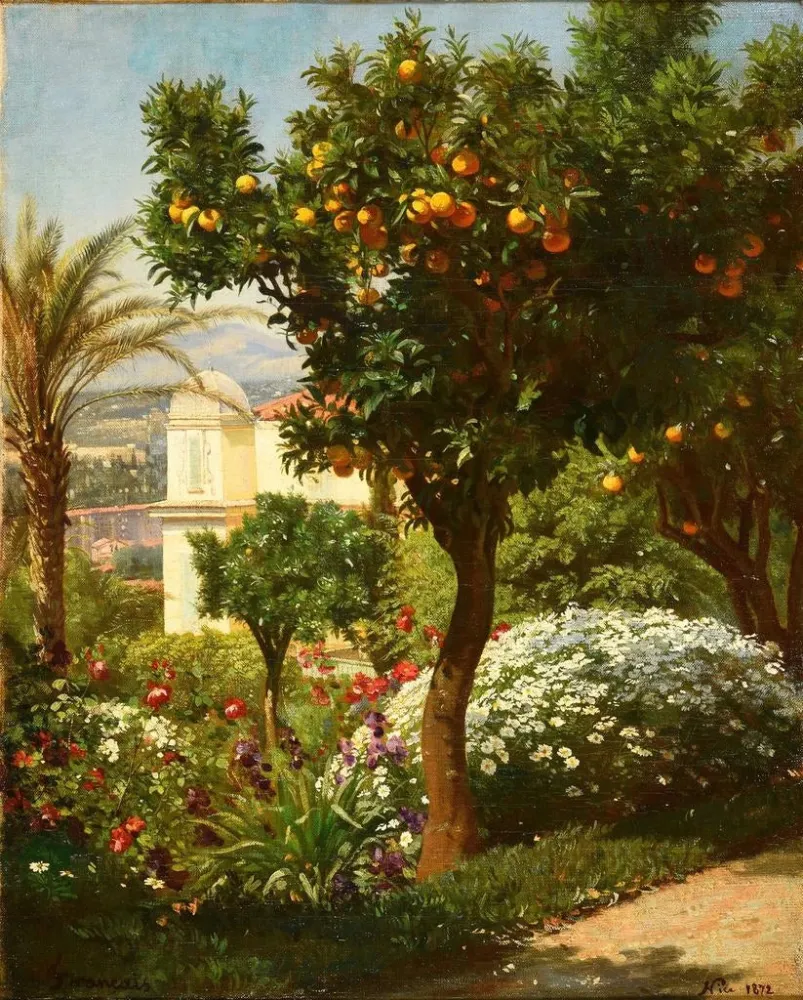 Maalaus Un oranger dans la Villa Frémy à Nice - François - Louis Français | Taidetuloste