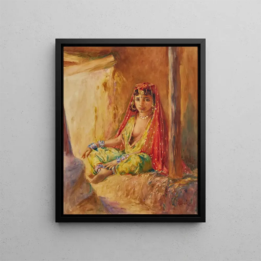Maalaus Ouled Naïl au voile rouge - Alphonse Birck | Taidetuloste