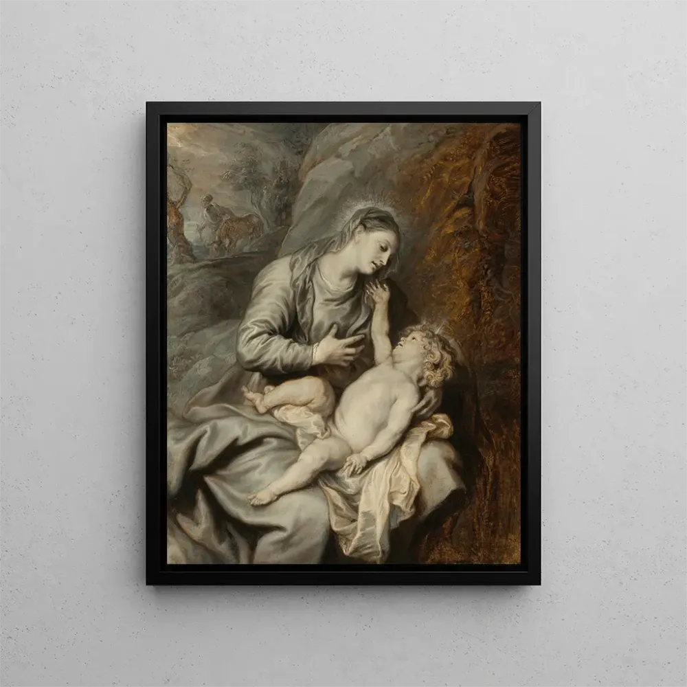 Maalaus Pakollinen lepo Egyptin paossa - Antoine van Dyck | Taidetuloste