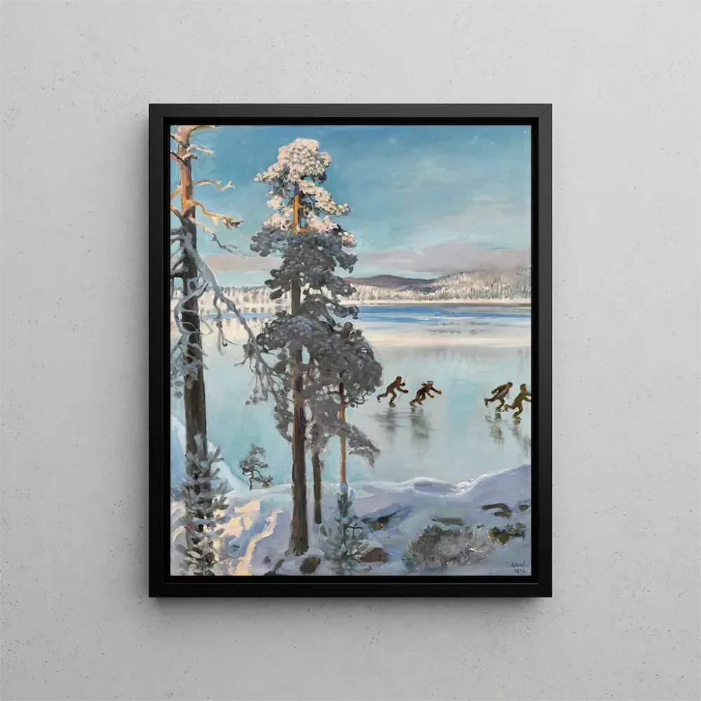Maalaus Patineurs sur le lac Ruovesi - Akseli Gallen-Kallela | Taidetuloste