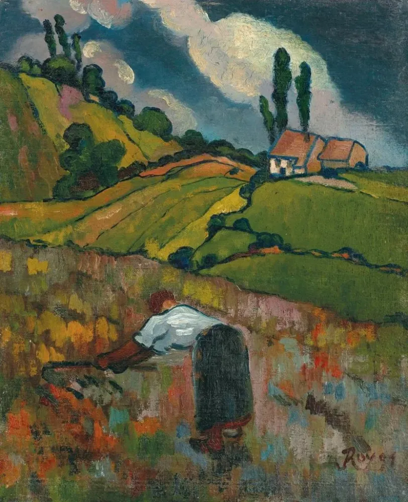 Maalaus Paysanne à la moisson - Louis Roy | Taidetuloste