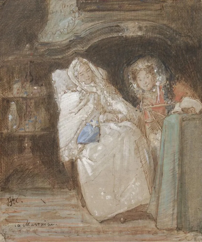 Maalaus De peettante - Alexander Hugo Bakker Korff | Taidetuloste