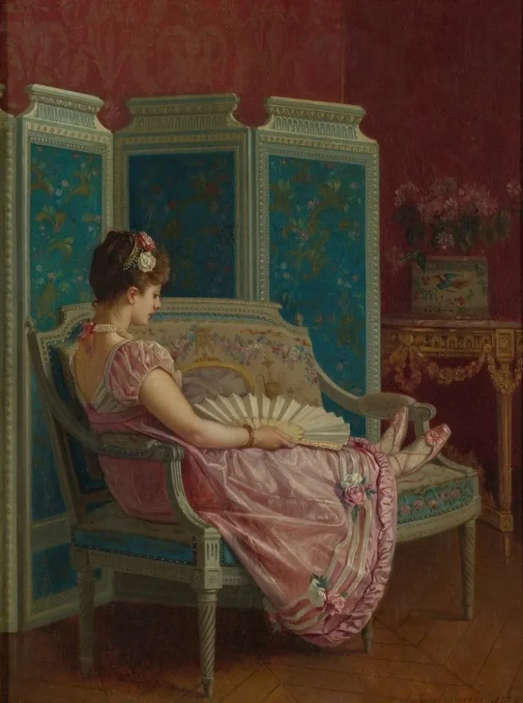 Maalaus Pensées vaines - Auguste Toulmouche | Taidetuloste