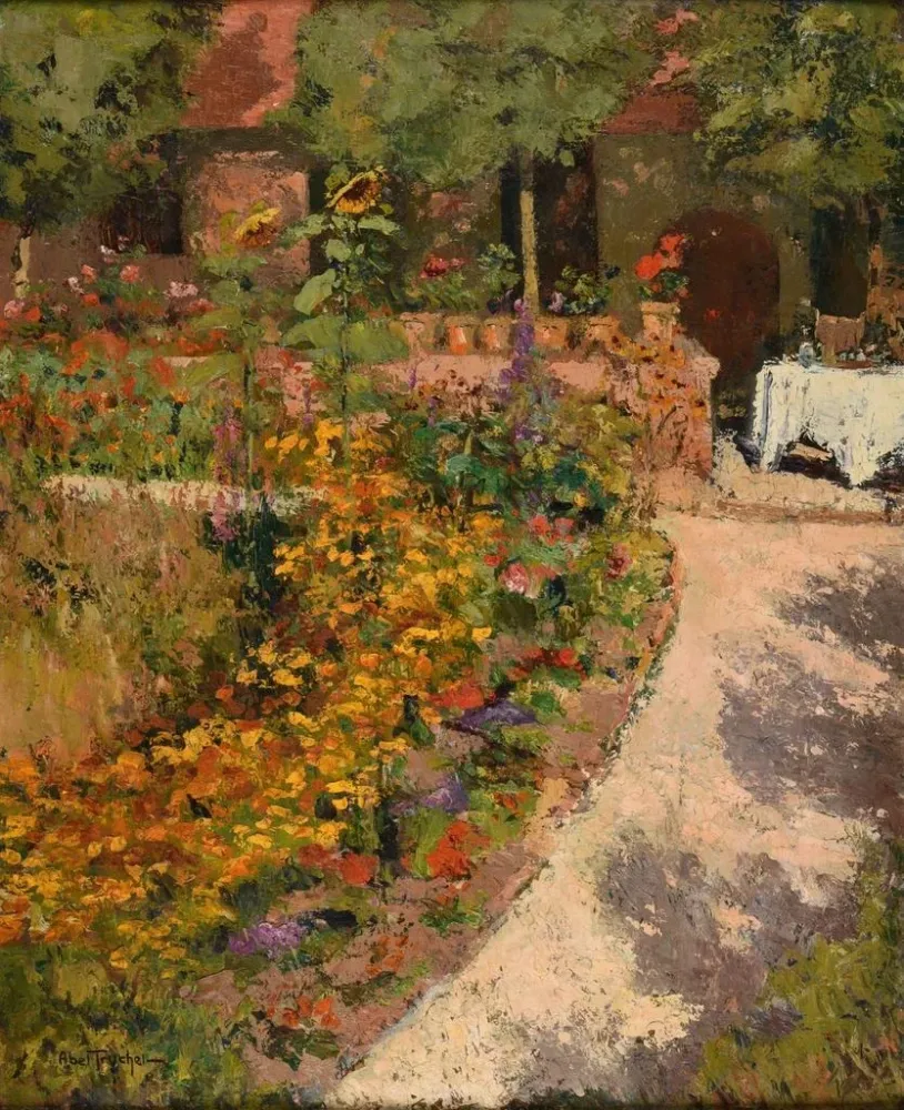 Maalaus Pergola, jardin fleuri - Louis Abel - Truchet | Taidetuloste