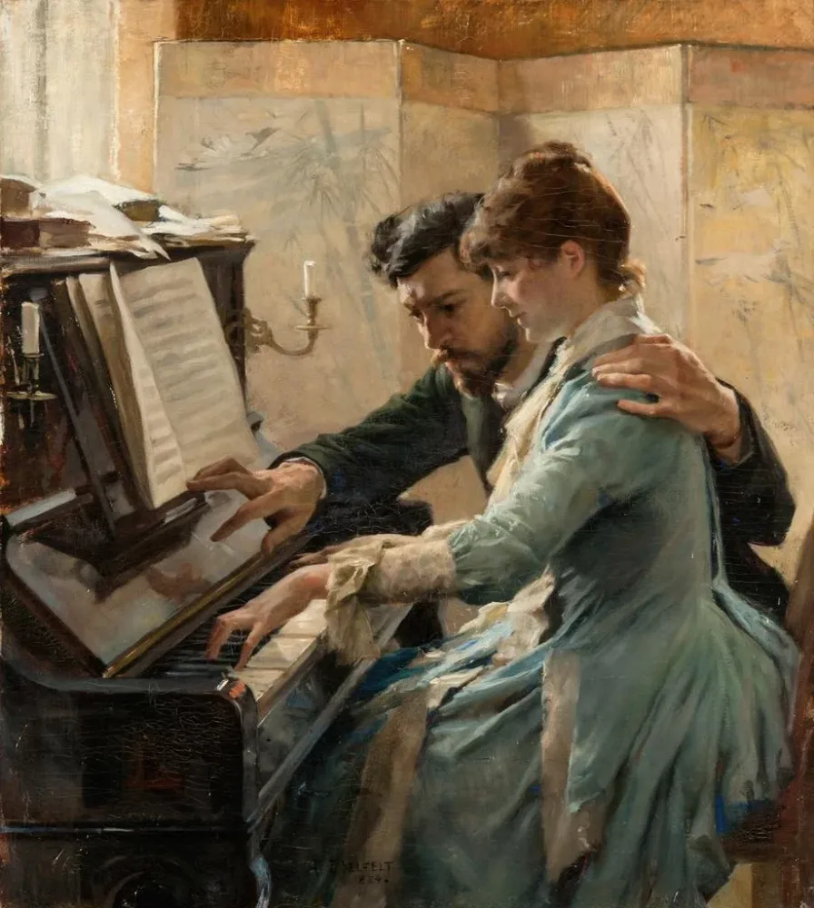 Maalaus Au piano - Albert Edelfelt | Taidetuloste