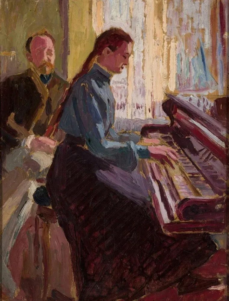 Maalaus Au piano - Aleksy Nowakowski | Taidetuloste