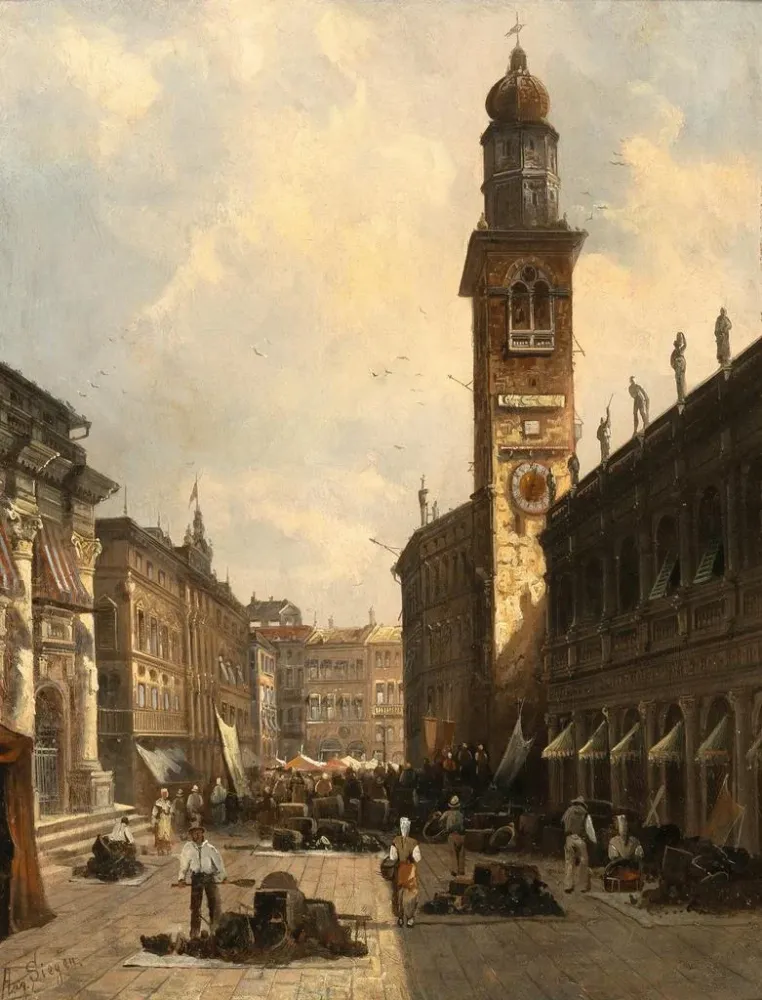 Maalaus Place des Seigneurs de Vicence - August von Siegen | Taidetuloste