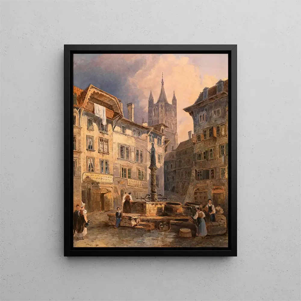 Maalaus Place de Palud à Lausanne - Adalbert Stifter | Taidetuloste