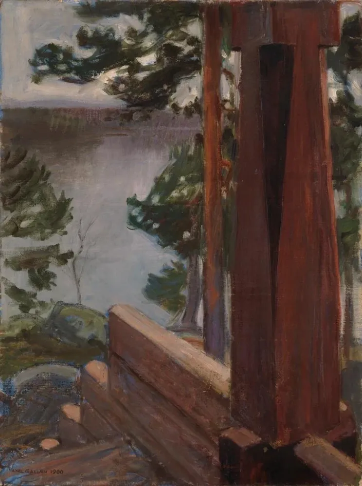 Maalaus Le Porche de Kalela - Akseli Gallen-Kallela | Taidetuloste