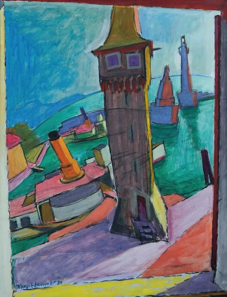 Maalaus Port de Lindau III - Anton Kerschbaumer | Taidetuloste