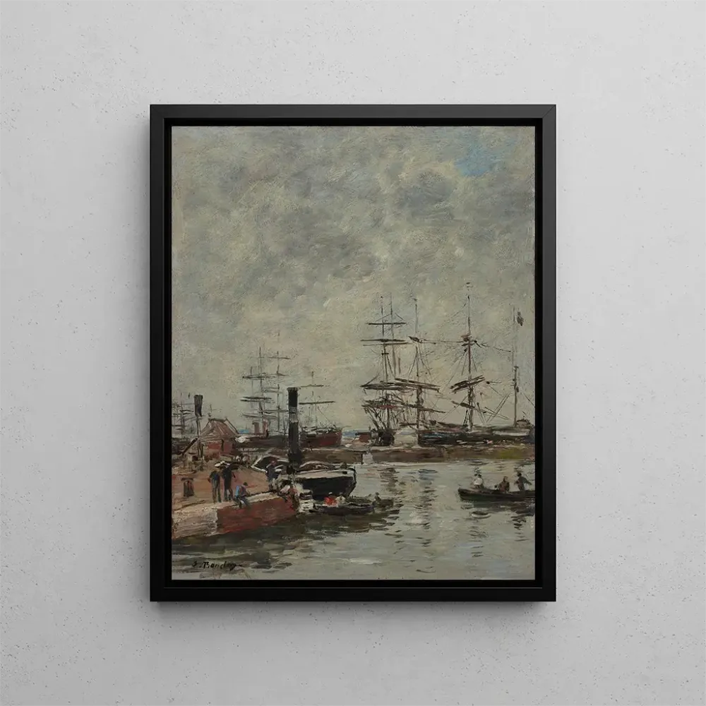 Maalaus Port de navires au quai - Eugène Boudin | Taidetuloste
