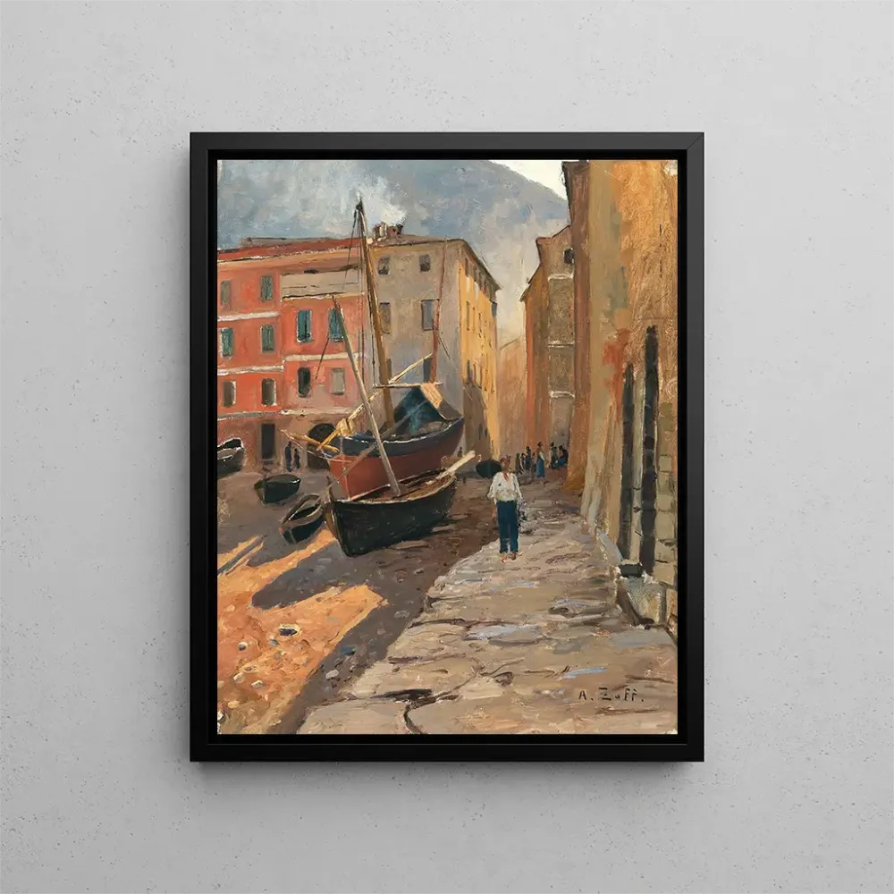 Maalaus Un port sur la Riviera - Alfred Zoff | Taidetuloste