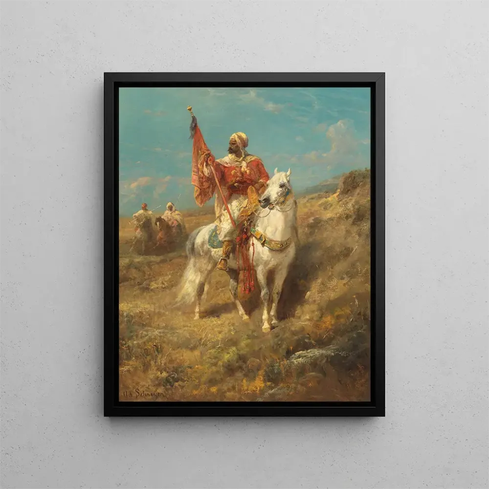 Maalaus Le porte-étendard - Adolf Schreyer | Taidetuloste
