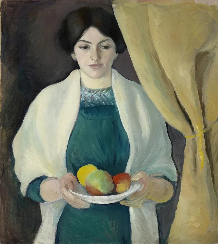 Maalaus Portrait aux pommes - August Macke | Taidetuloste