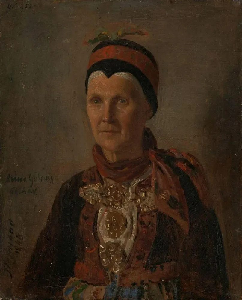 Maalaus Portrait d'Anna Gulsvig - Adolph Tidemand | Taidetuloste