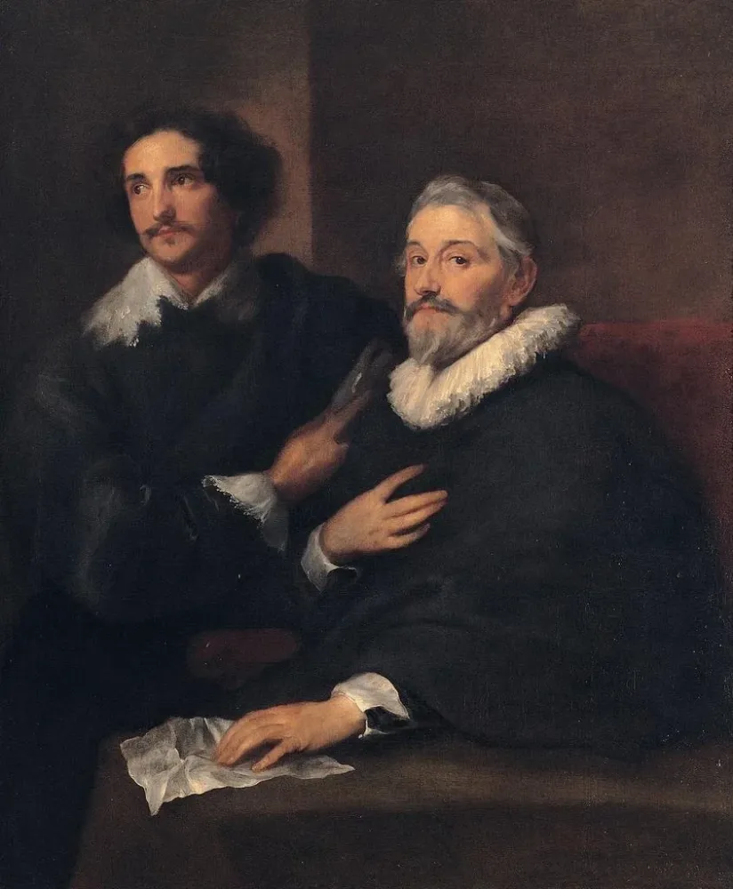 Maalaus Portrait des graveurs Pieter De Jode l'Ancien et Pieter De Jode le Jeune - Antoine van Dyck | Taidetuloste