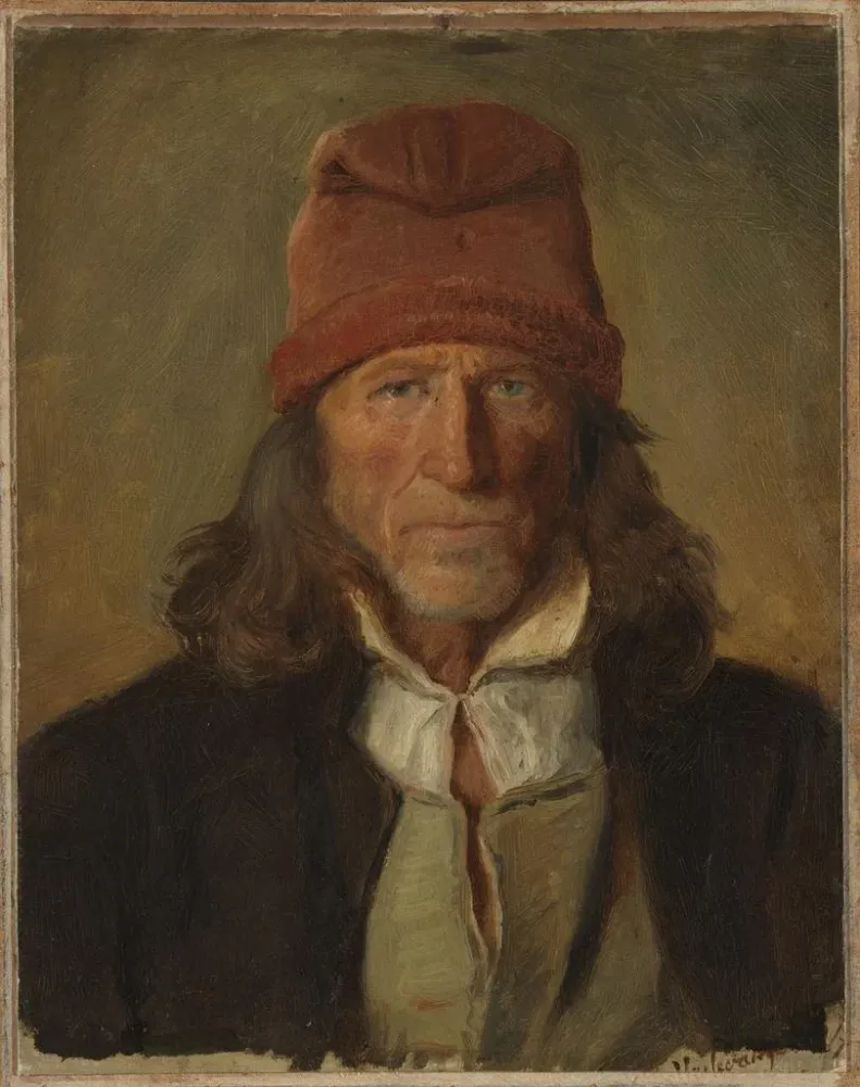 Maalaus Portrait d'un agriculteur de Vossevangen - Adolph Tidemand | Taidetuloste