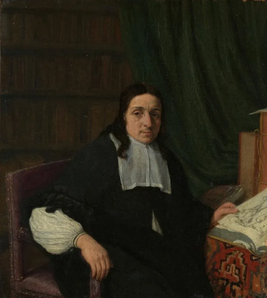 Maalaus Portrait d'un collectionneur, peut-être Constantijn Sennepart 1625-1703 - Adriaen van Ostade | Taidetuloste