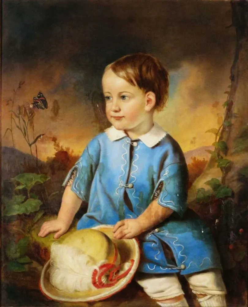 Maalaus Portrait d'un garçon avec un chapeau - Adam Brenner | Taidetuloste