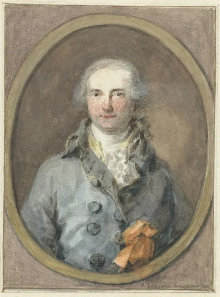 Maalaus Portrait d'un gentleman dans un cadre ovale - Aert Schouman | Taidetuloste