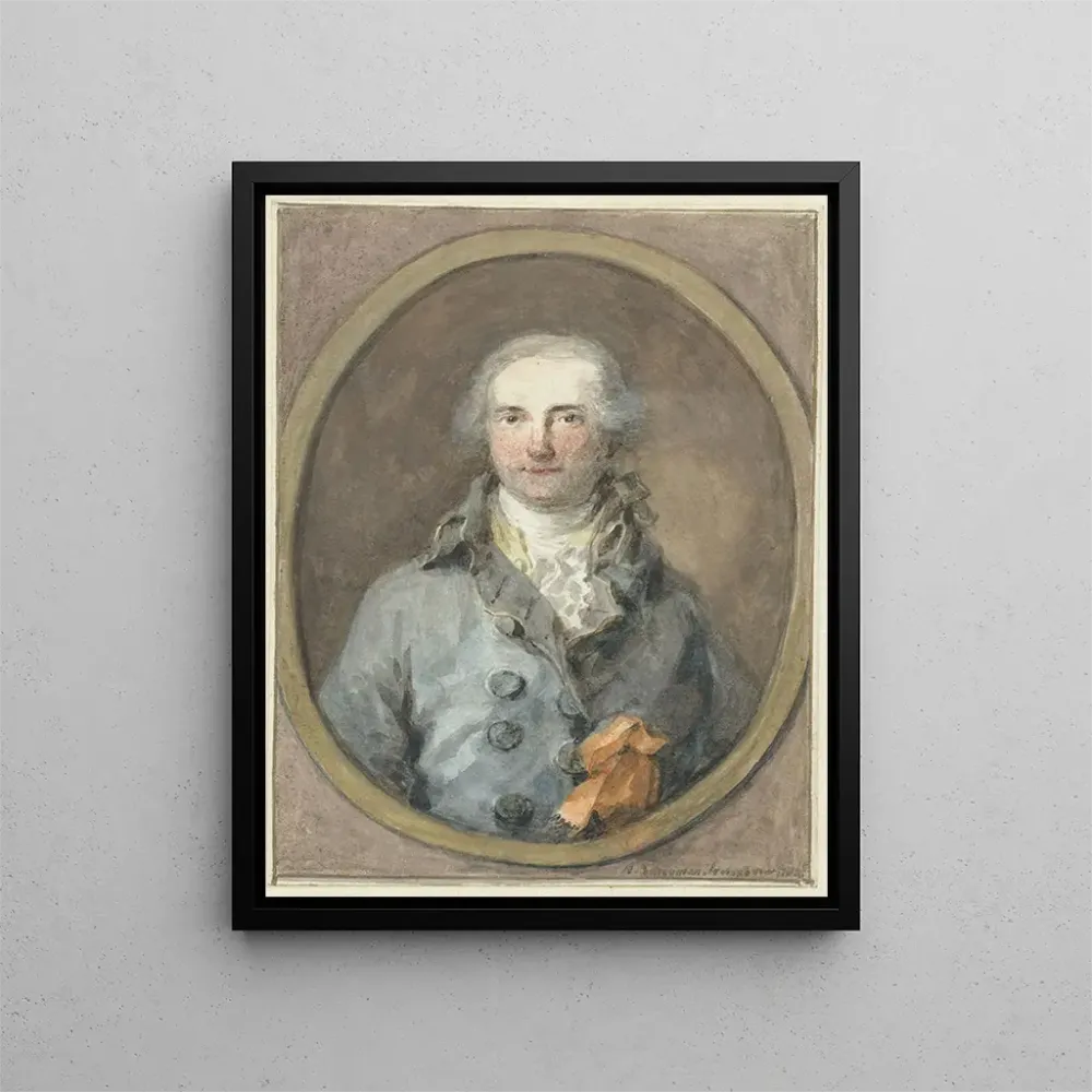 Maalaus Portrait d'un gentleman dans un cadre ovale - Aert Schouman | Taidetuloste