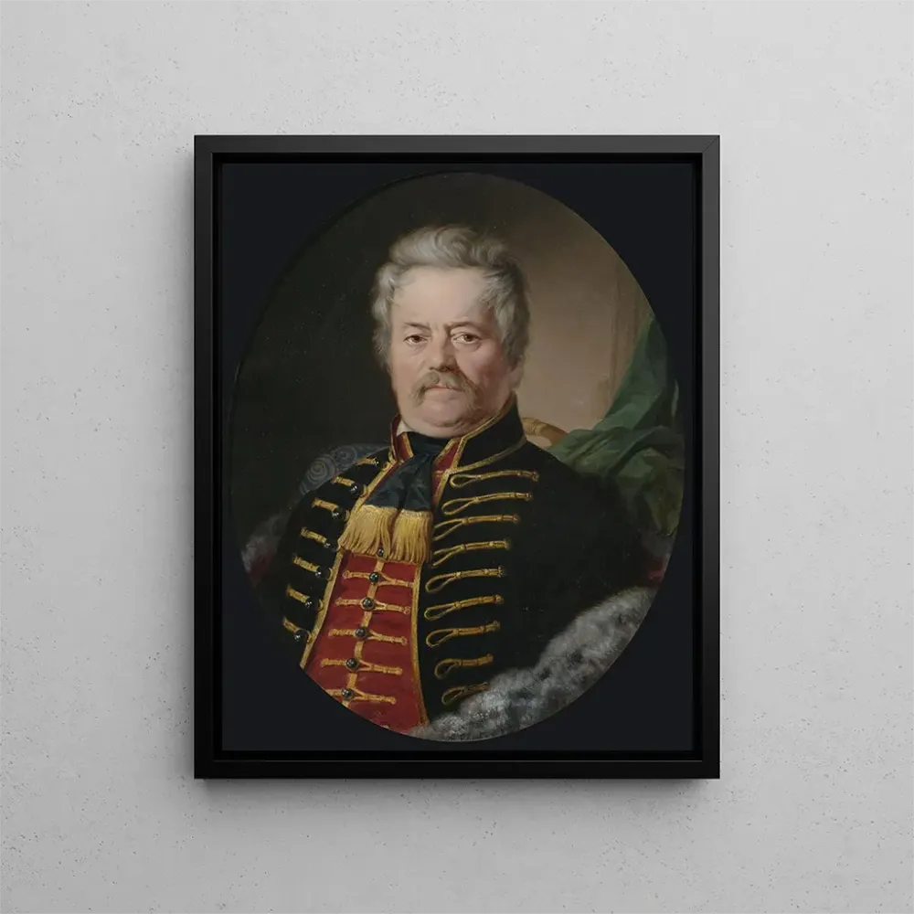 Maalaus Portrait d'un noble gentilhomme en uniforme de hussard - Anton Ebert | Taidetuloste