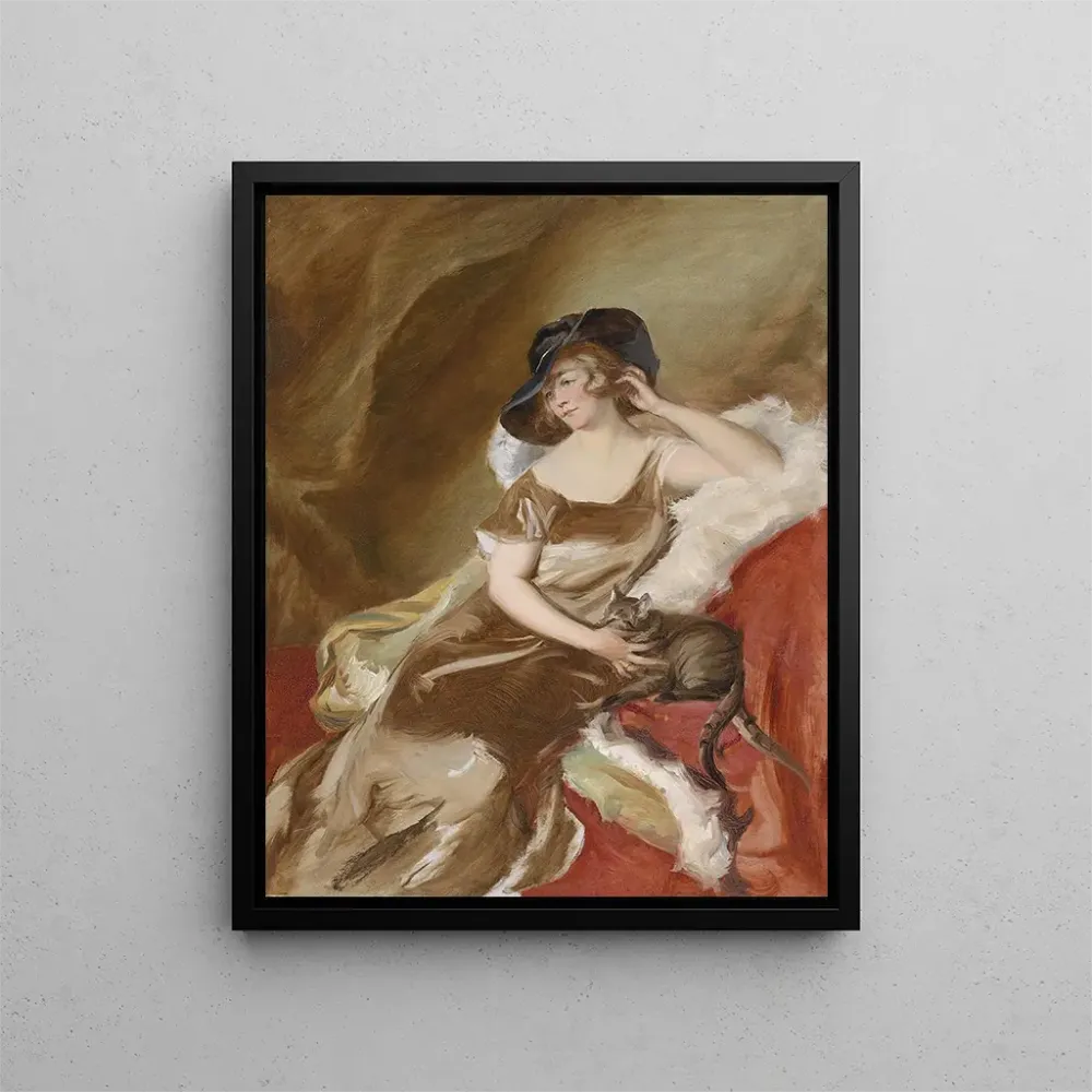 Maalaus Portrait d'une dame avec un chat - Adolf Pirsch | Taidetuloste