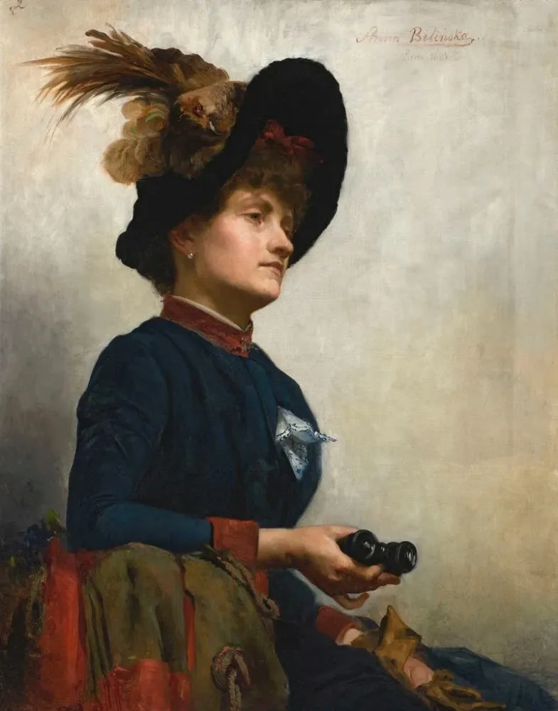 Maalaus Portrait d'une dame avec des lunettes de pera - Anna Bilińska-Bohdanowicz | Taidetuloste