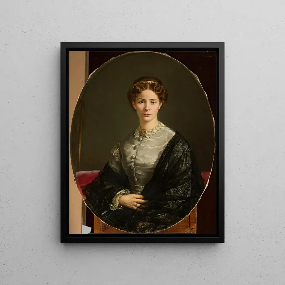 Maalaus Portrait d'une dame avec un foulard en dentelle - Adalbert Begas | Taidetuloste