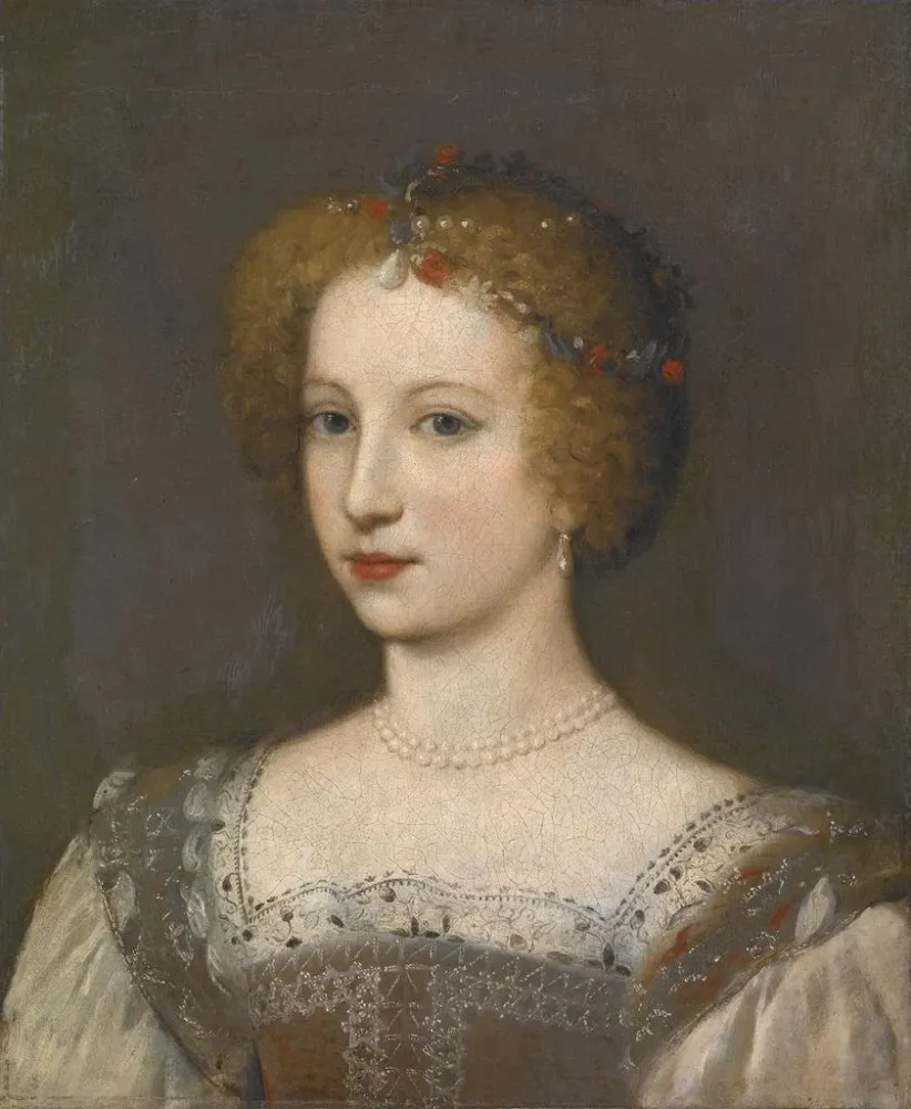 Maalaus Portrait d'une dame (conflit de cas) - Anonyme | Taidetuloste
