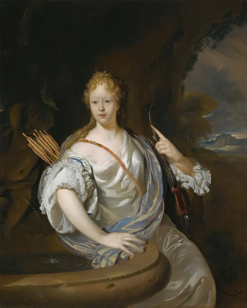 Maalaus Portrait d'une dame habillée en Diane - Adriaen van der Werff | Taidetuloste