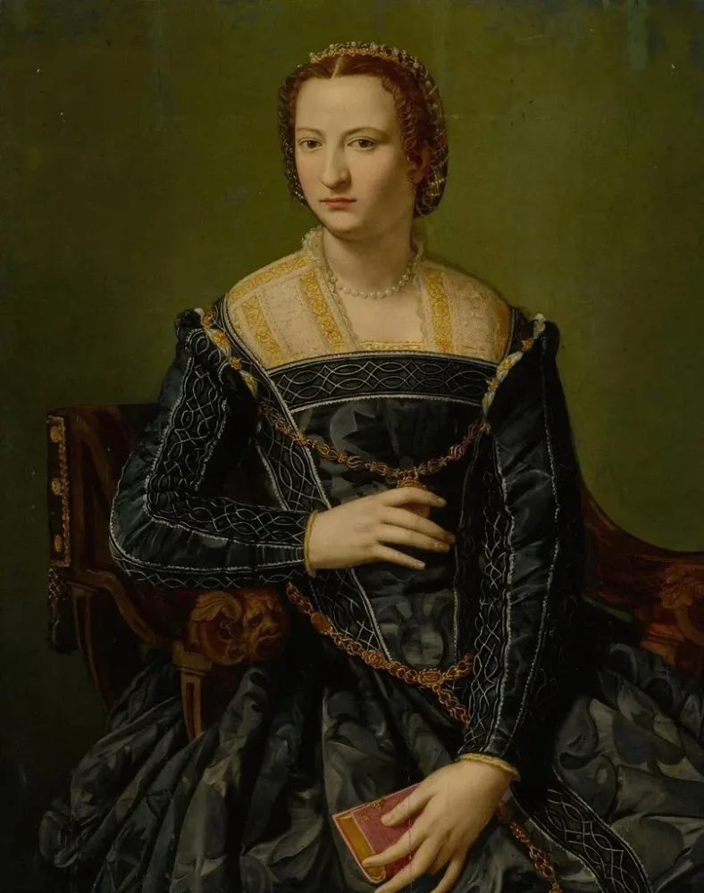 Maalaus Portrait d'une dame en noir - Alessandro Allori | Taidetuloste