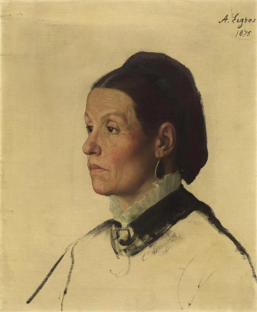 Maalaus Portrait d'une femme - Alphonse Legros | Taidetuloste